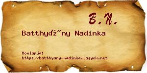 Batthyány Nadinka névjegykártya